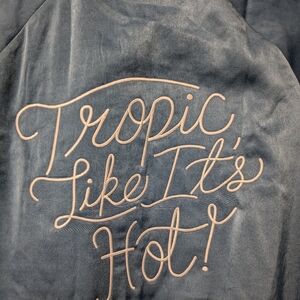 "TROPIC LIKE ITS HOT" Lularoe Supply Bomber Jacket Small Teal